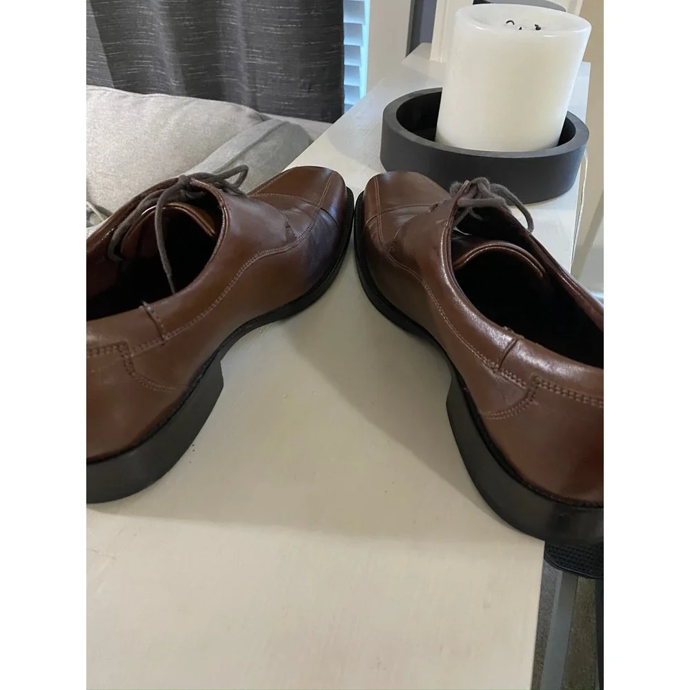 Johnston and Murphy‎ Mens Brown Leather Cap Toe Oxford Dress Shoes Size 12 M